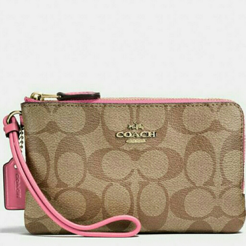 💜{NEW WITH TAGS}✔●Coach Double Zip Wristlet 💜✔️